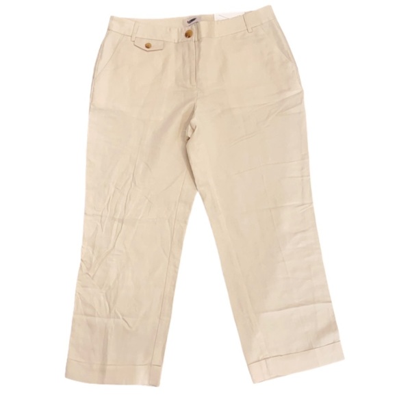 LOFT NWT Original Linen Beige Crop Pants 8 - Picture 2 of 14